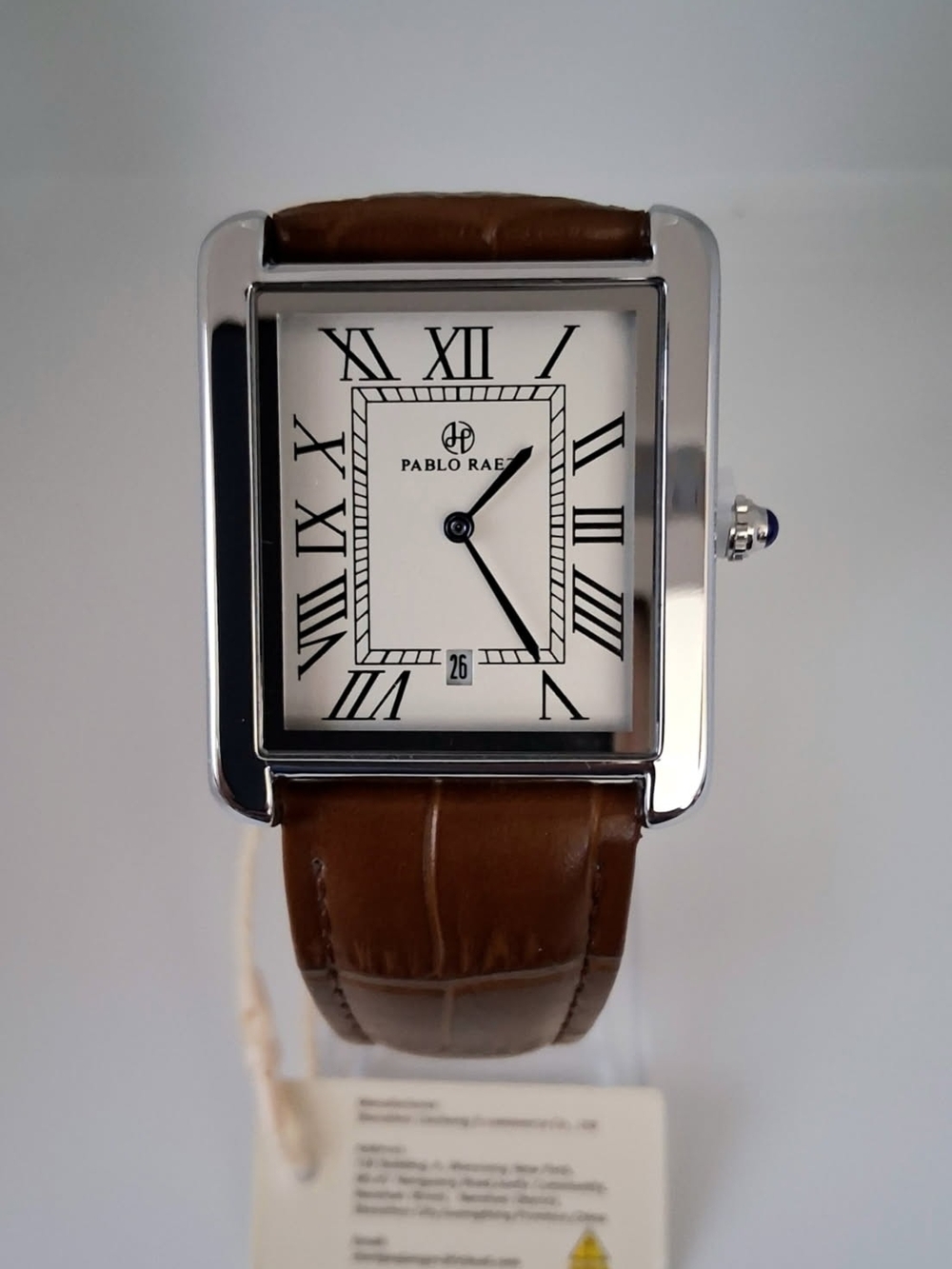 Brand New 40mm Pablo Raez Must Tank Leather Men's Watch